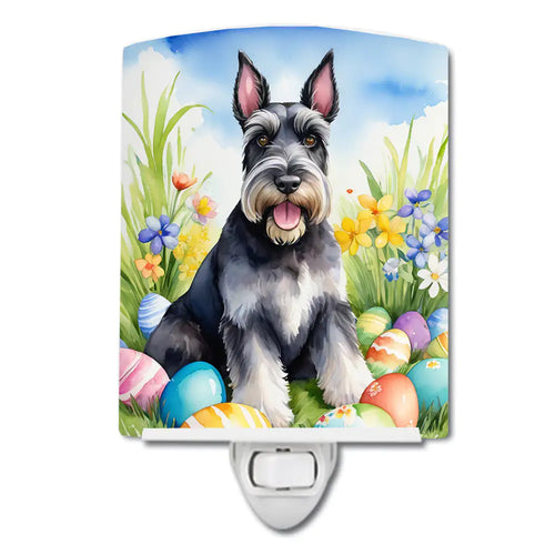 Schnauzer Easter Egg Hunt Ceramic Night Light