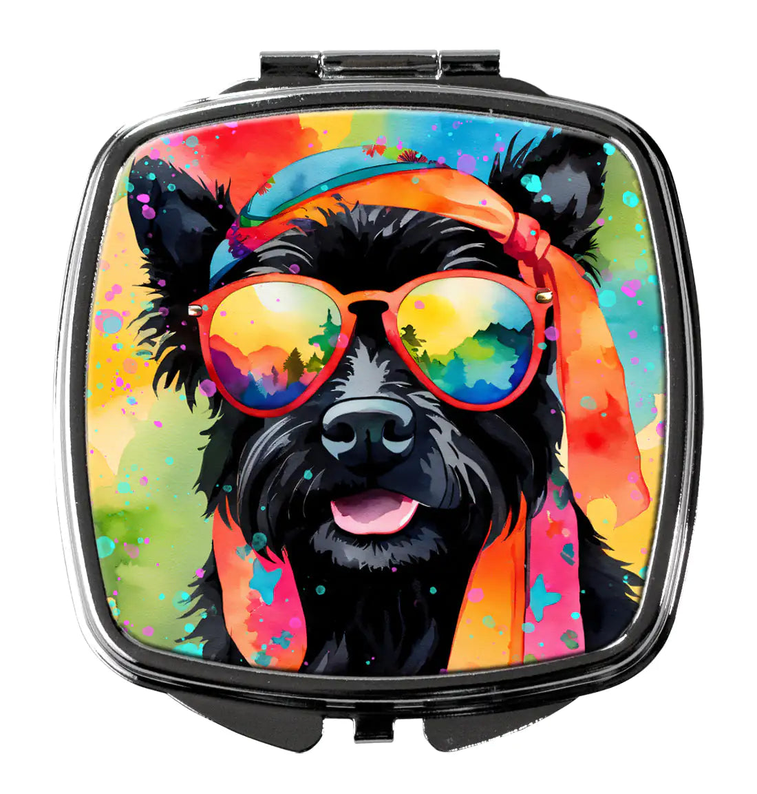Scottish Terrier Hippie Dawg Compact Mirror