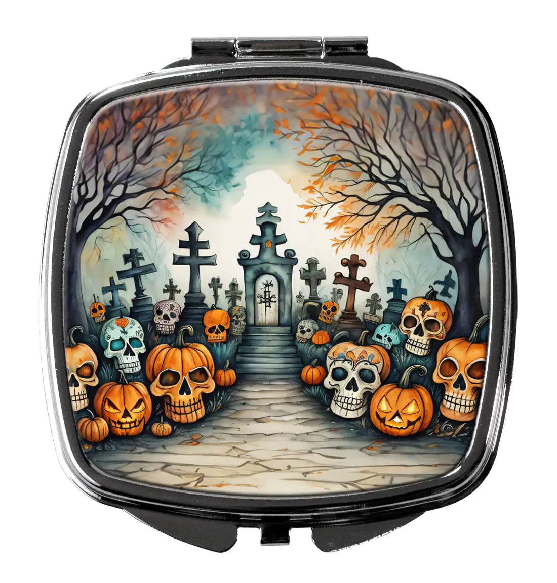 Calaveras Sugar Skulls Spooky Halloween Compact Mirror