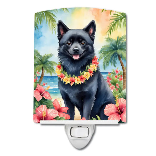 Schipperke Luau Ceramic Night Light
