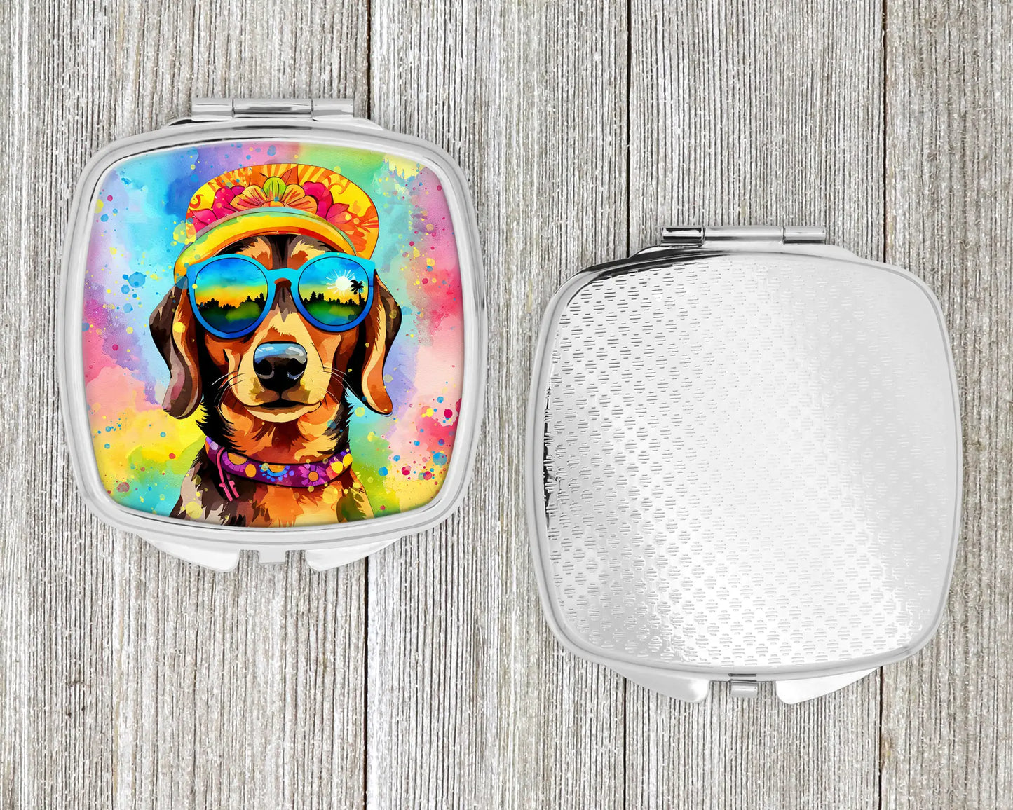 Dachshund Hippie Dawg Compact Mirror