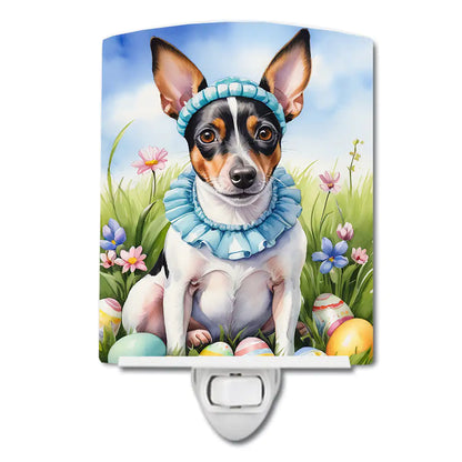 Rat Terrier Easter Egg Hunt Ceramic Night Light