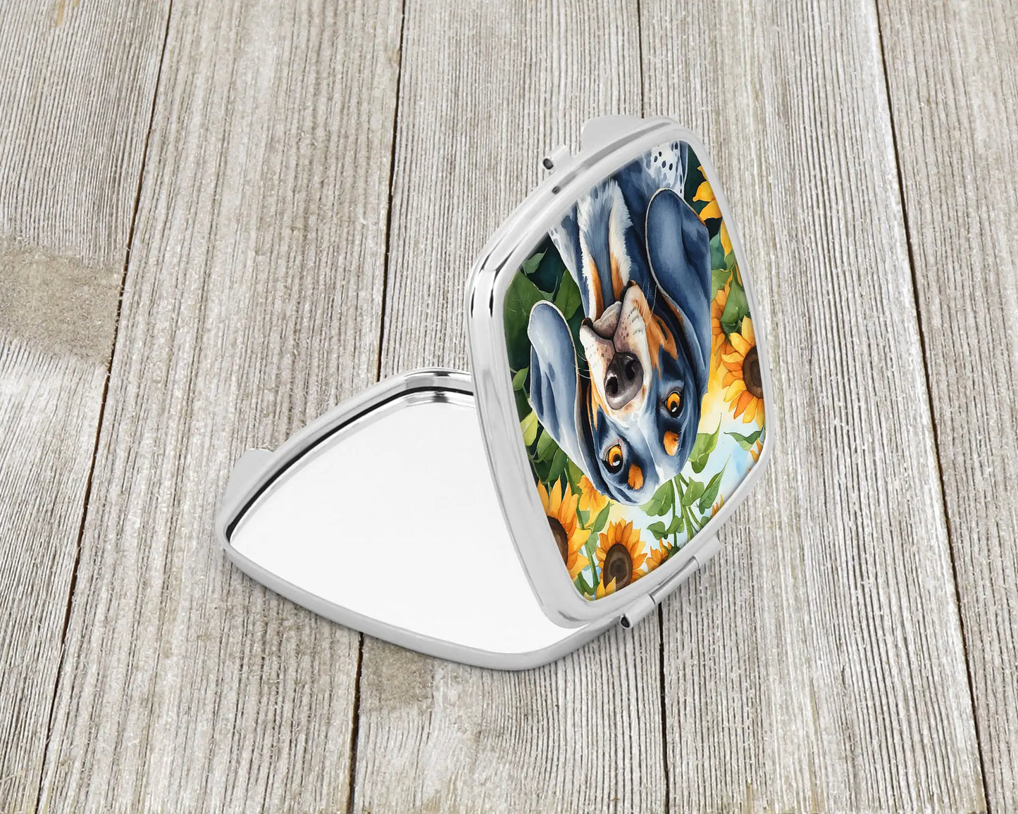 Bluetick Coonhound in Sunflowers Compact Mirror