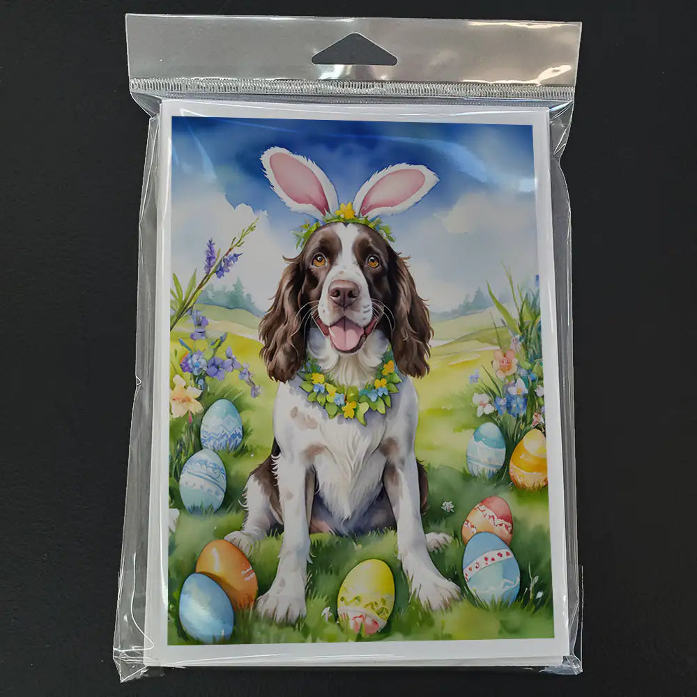 English Springer Spaniel Easter Egg Hunt Greeting Cards Pack of 8