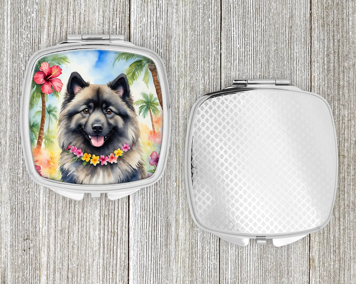 Keeshond Luau Compact Mirror
