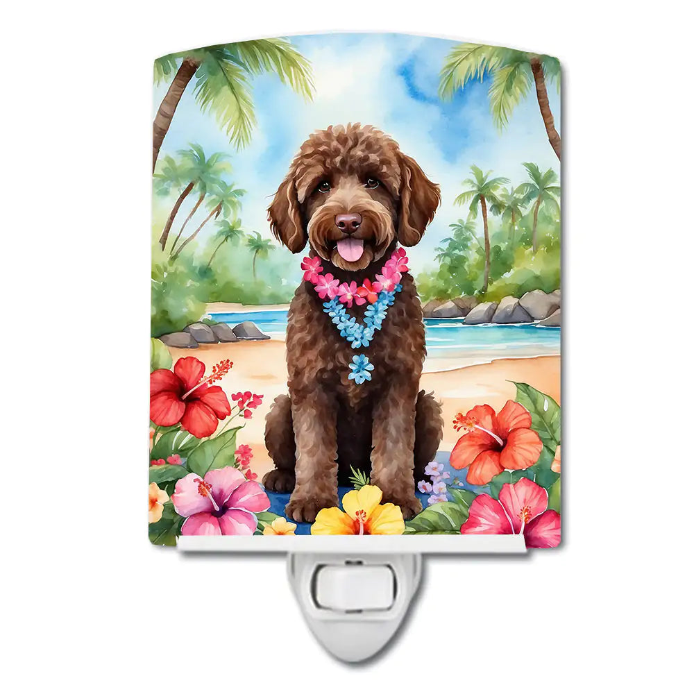Labradoodle Luau Ceramic Night Light