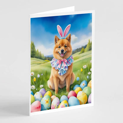 Finnish Spitz Easter Egg Hunt Greeting Cards Pack of 8