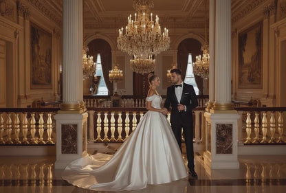 A-Line Off Shoulder Wedding Dresses