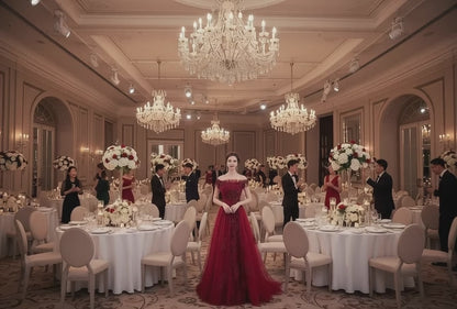 Fashionable One-shoulder Wedding Toast Dinner Annual Party Bridesmaid Dress Skirt