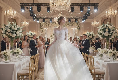 Wedding Bride Lace Sleeves Dress