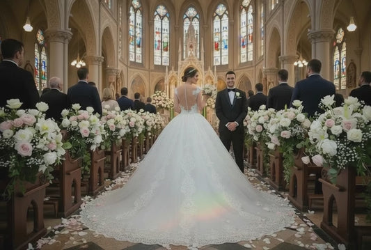 White Vintage Lace Wedding Dress