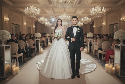 Wedding, bride, of the satin big tail studio dress