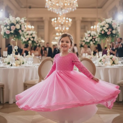Lace princess girls summer dress
