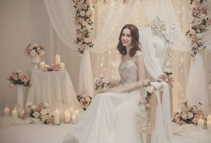 Solid Color Bridesmaid  Dress Female Dinner Party