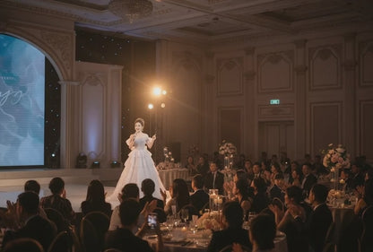 Off-the-shoulder Gown Female Host Singing dress