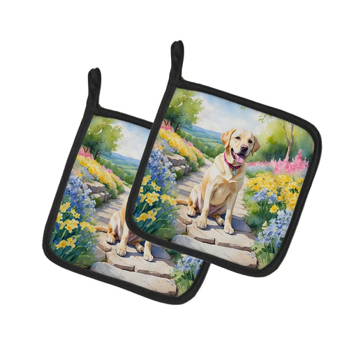 Labrador Retriever Spring Path Pair of Pot Holders
