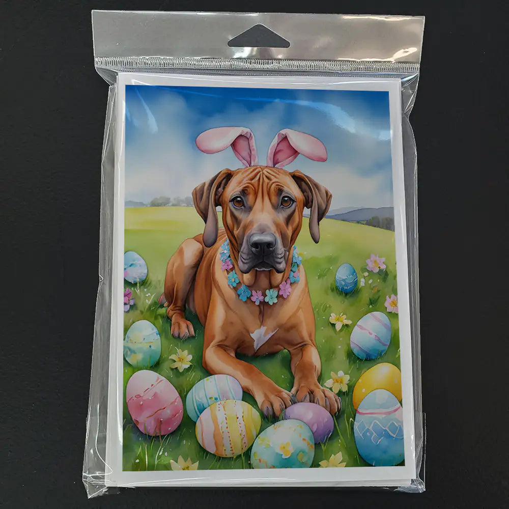 Rhodesian Ridgeback Easter Egg Hunt Greeting Cards Pack of 8
