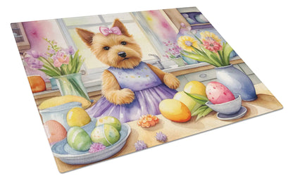 Decorating Easter Norwich Terrier Glass Cutting Board