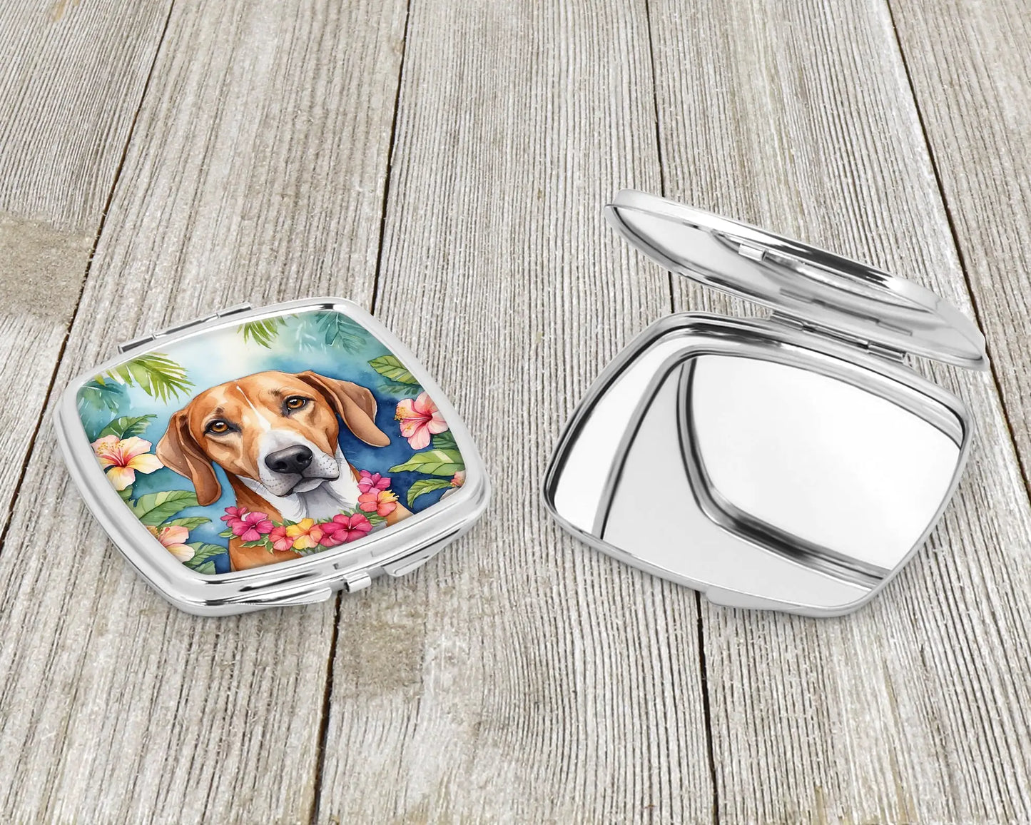 American Foxhound Luau Compact Mirror