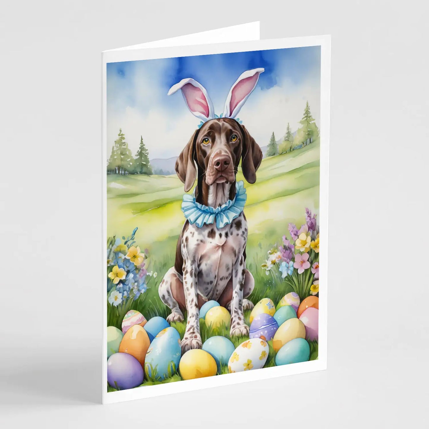 German Shorthaired Pointer Easter Egg Hunt Greeting Cards Pack of 8