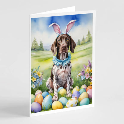 German Shorthaired Pointer Easter Egg Hunt Greeting Cards Pack of 8