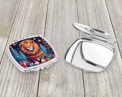 Lion Christmas Compact Mirror