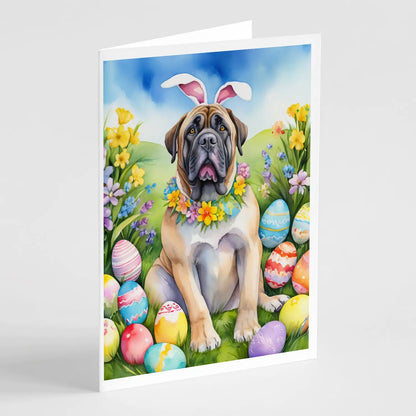 Mastiff Easter Egg Hunt Greeting Cards Pack of 8