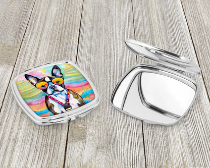 Boston Terrier Hippie Dawg Compact Mirror