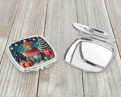 Leopard Christmas Compact Mirror