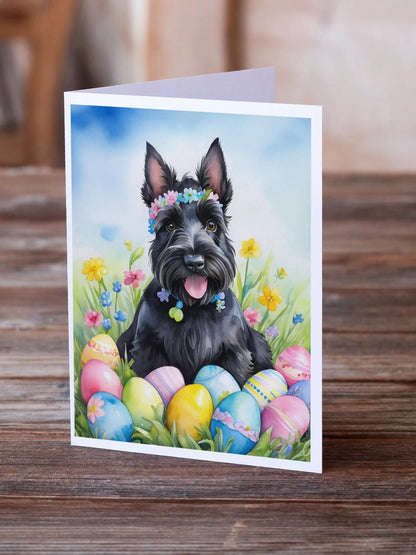Scottish Terrier Easter Egg Hunt Greeting Cards Pack of 8