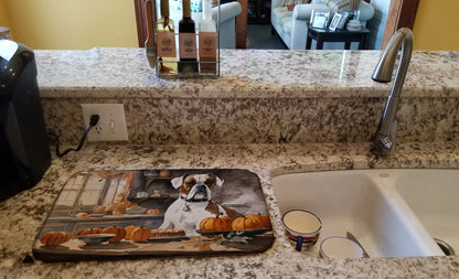 Boxer Fall Kitchen Pumpkins Dish Drying Mat