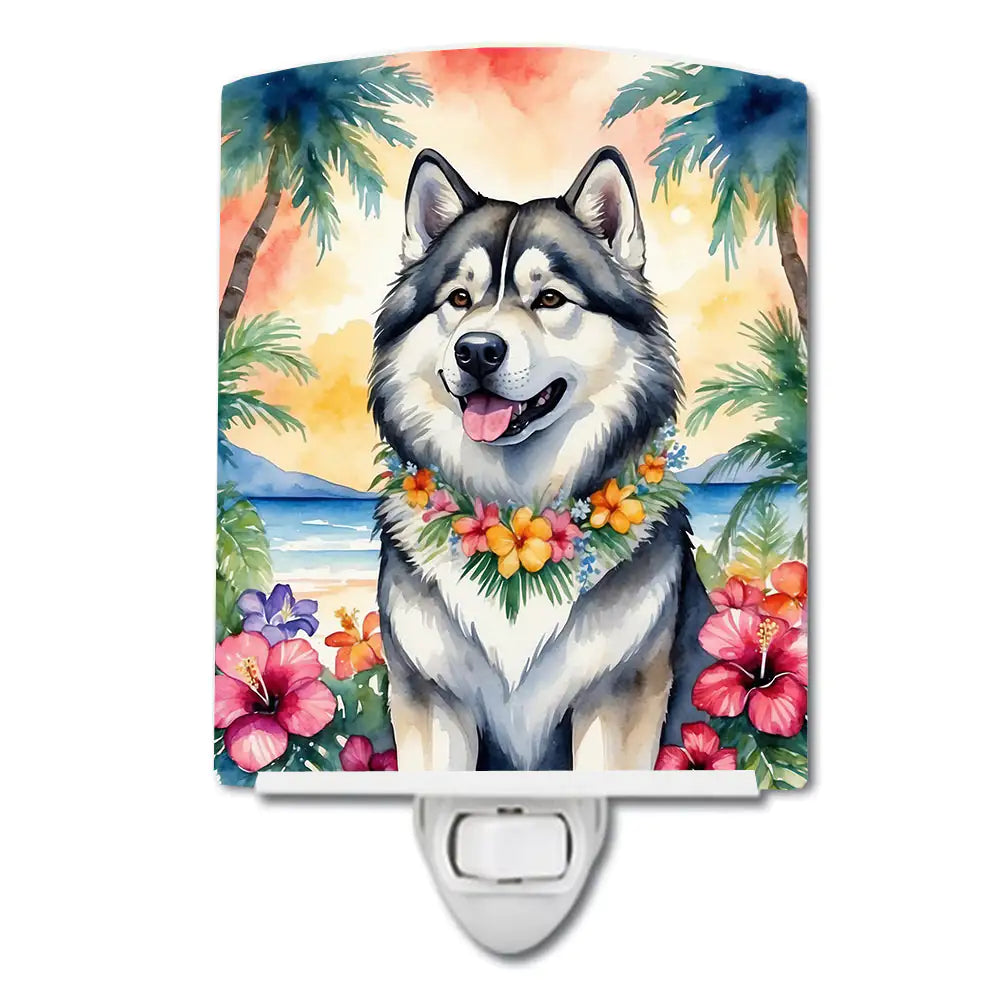 Alaskan Malamute Luau Ceramic Night Light