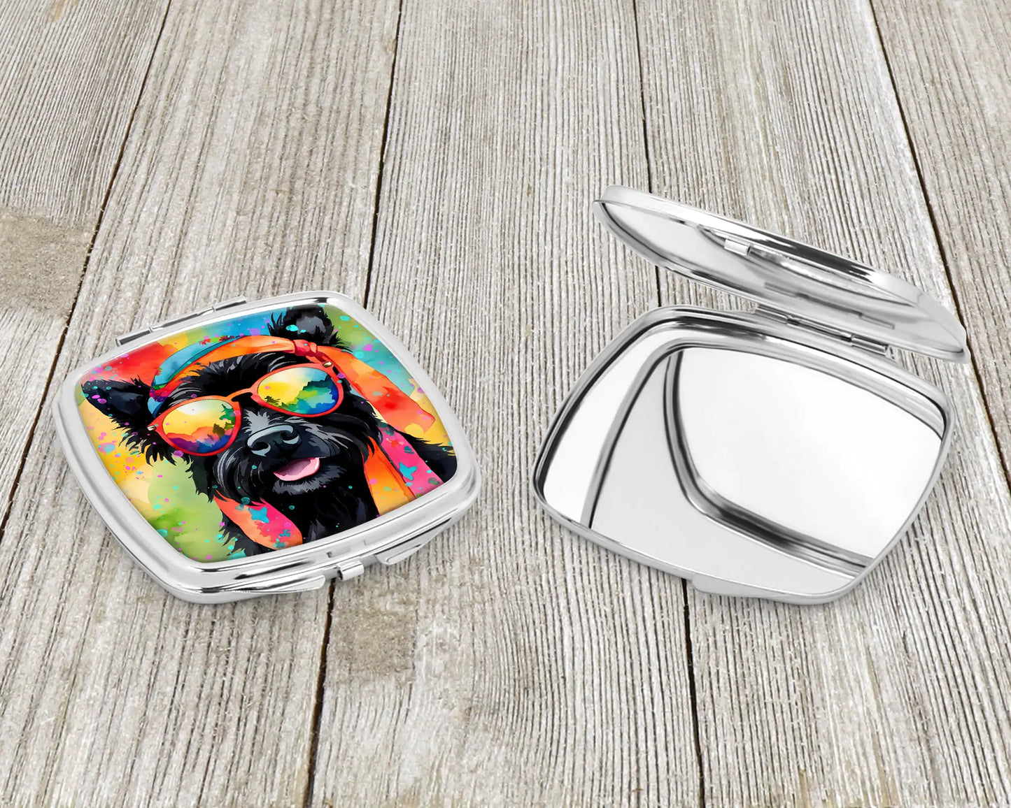 Scottish Terrier Hippie Dawg Compact Mirror