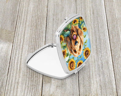 Otterhound in Sunflowers Compact Mirror