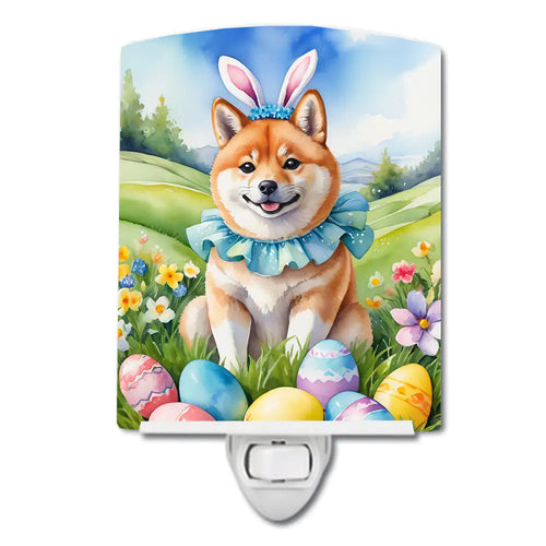 Shiba Inu Easter Egg Hunt Ceramic Night Light