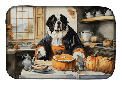 Saint Bernard Fall Kitchen Pumpkins Dish Drying Mat