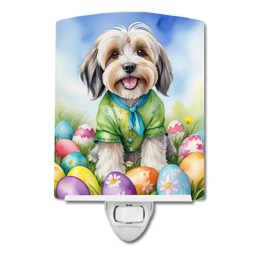 Tibetan Terrier Easter Egg Hunt Ceramic Night Light
