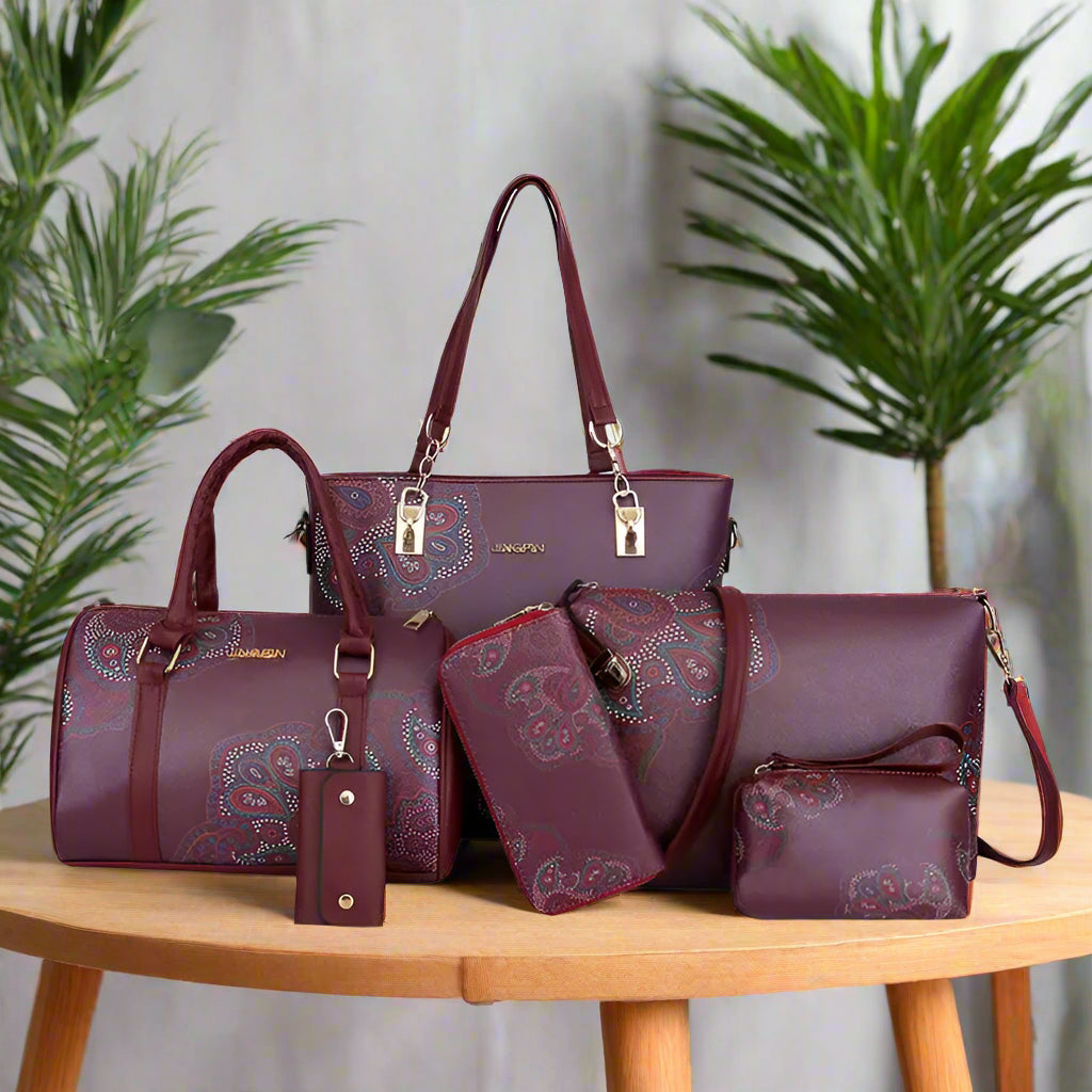 Women's Retro Handbag and Crossbody Purse Set