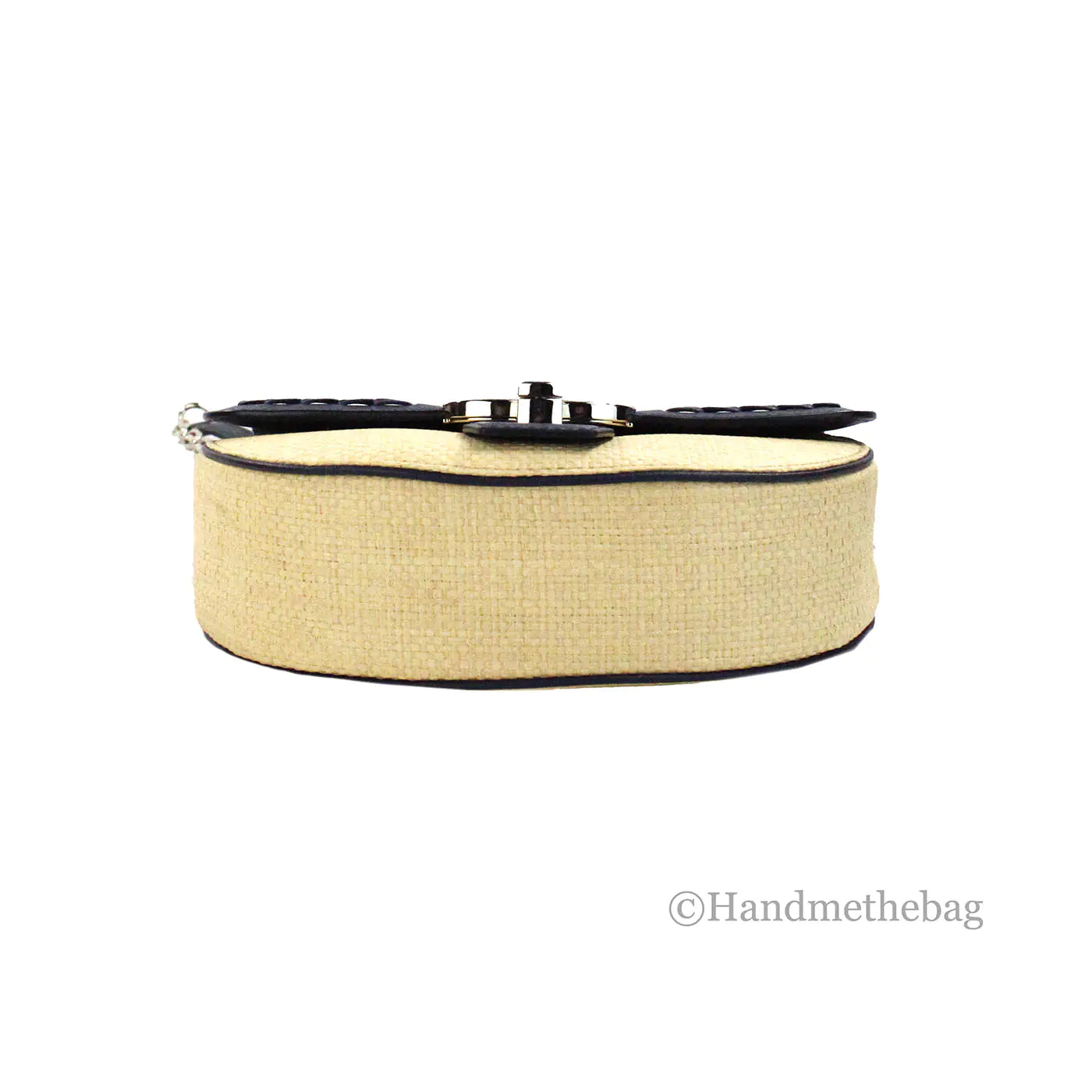 Kate Spade Robyn Straw Nightcap Leather Medium Saddle Bag