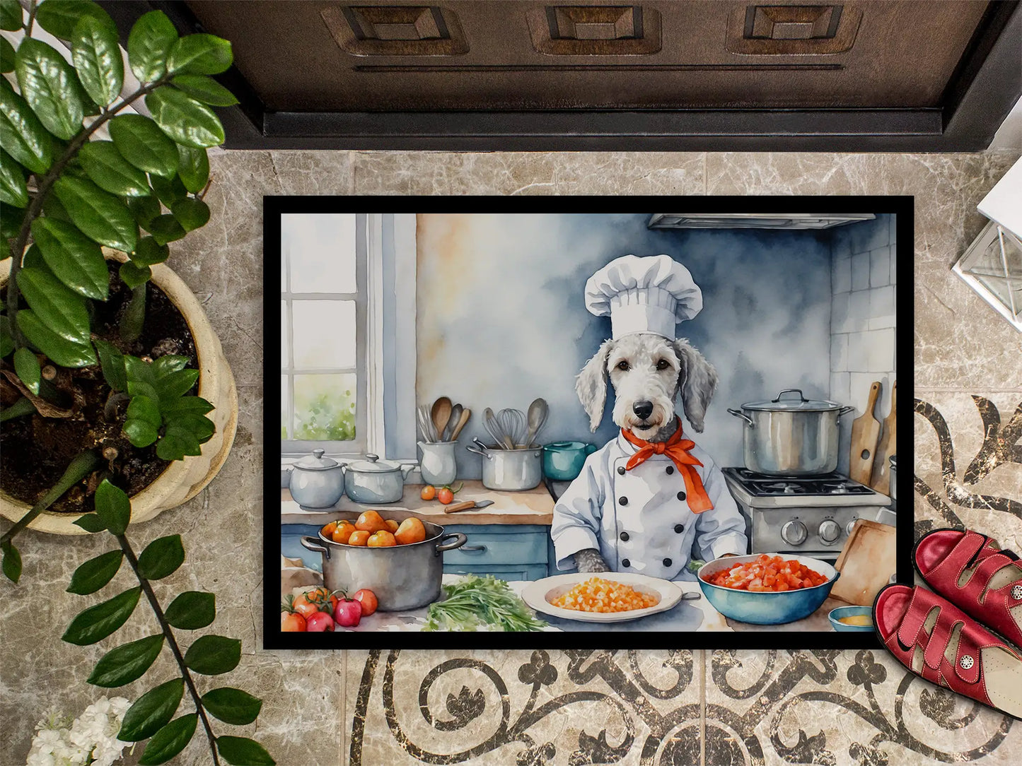 Bedlington Terrier The Chef Doormat
