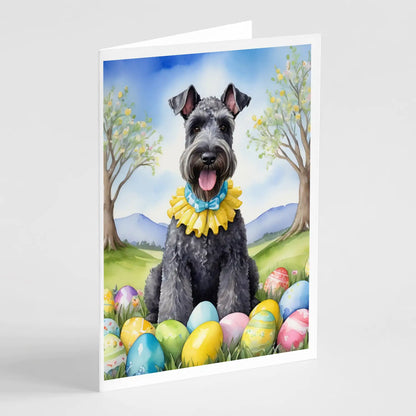 Kerry Blue Terrier Easter Egg Hunt Greeting Cards Pack of 8