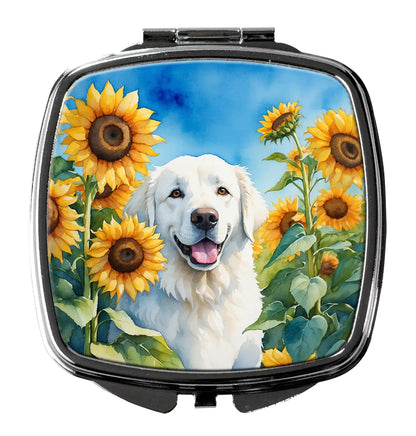 Kuvasz in Sunflowers Compact Mirror