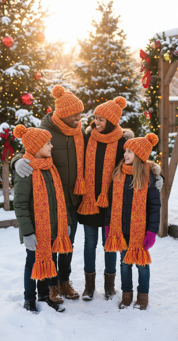 Handmade Beanie n Scarves Sets of Sunrise