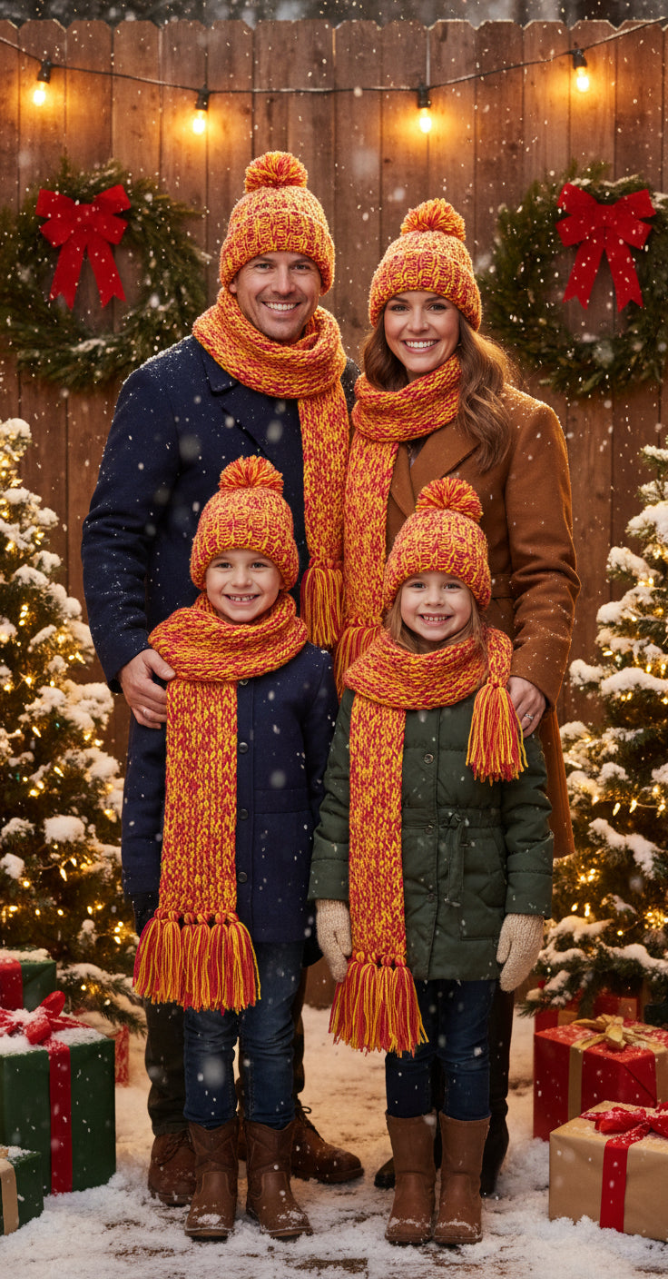 Handmade Beanie n Scarves Sets of Sunrise