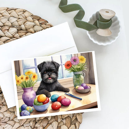 Decorating Easter Affenpinscher Greeting Cards Pack of 8