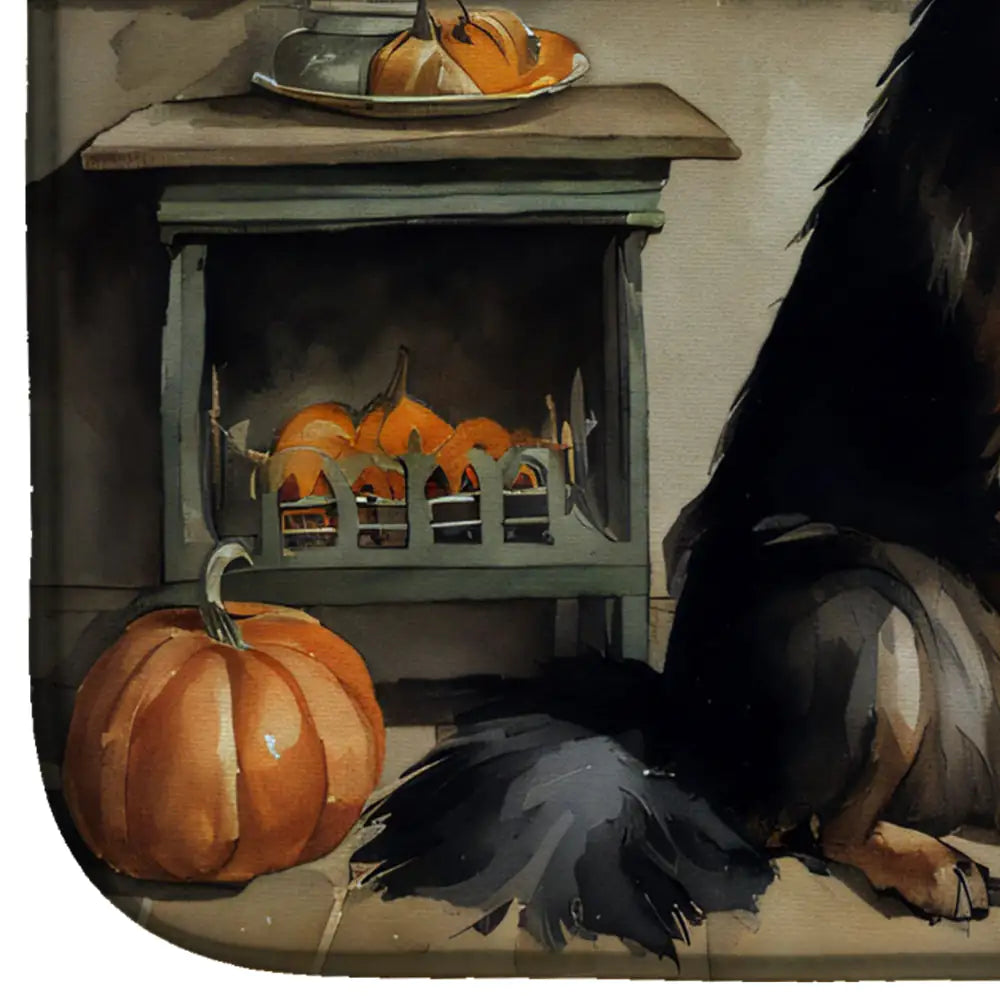 Belgian Tervuren Fall Kitchen Pumpkins Dish Drying Mat