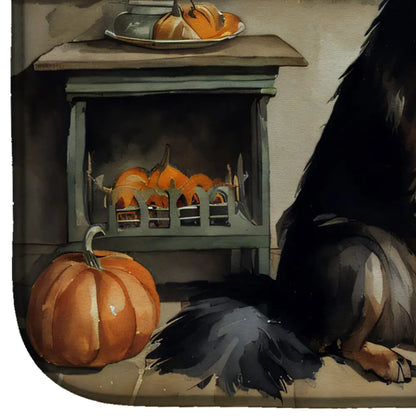 Belgian Tervuren Fall Kitchen Pumpkins Dish Drying Mat