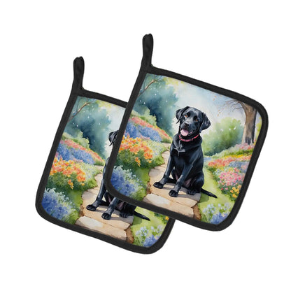 Labrador Retriever Spring Path Pair of Pot Holders