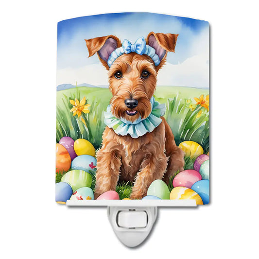 Irish Terrier Easter Egg Hunt Ceramic Night Light