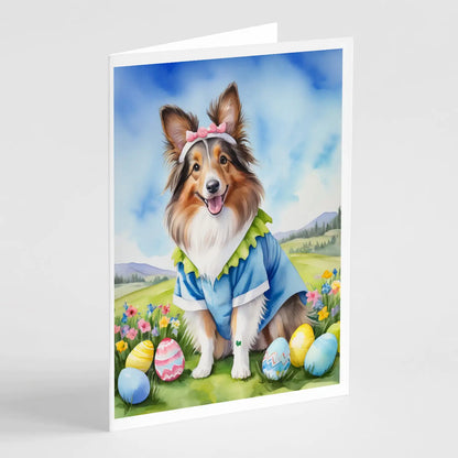 Sheltie Easter Egg Hunt Greeting Cards Pack of 8